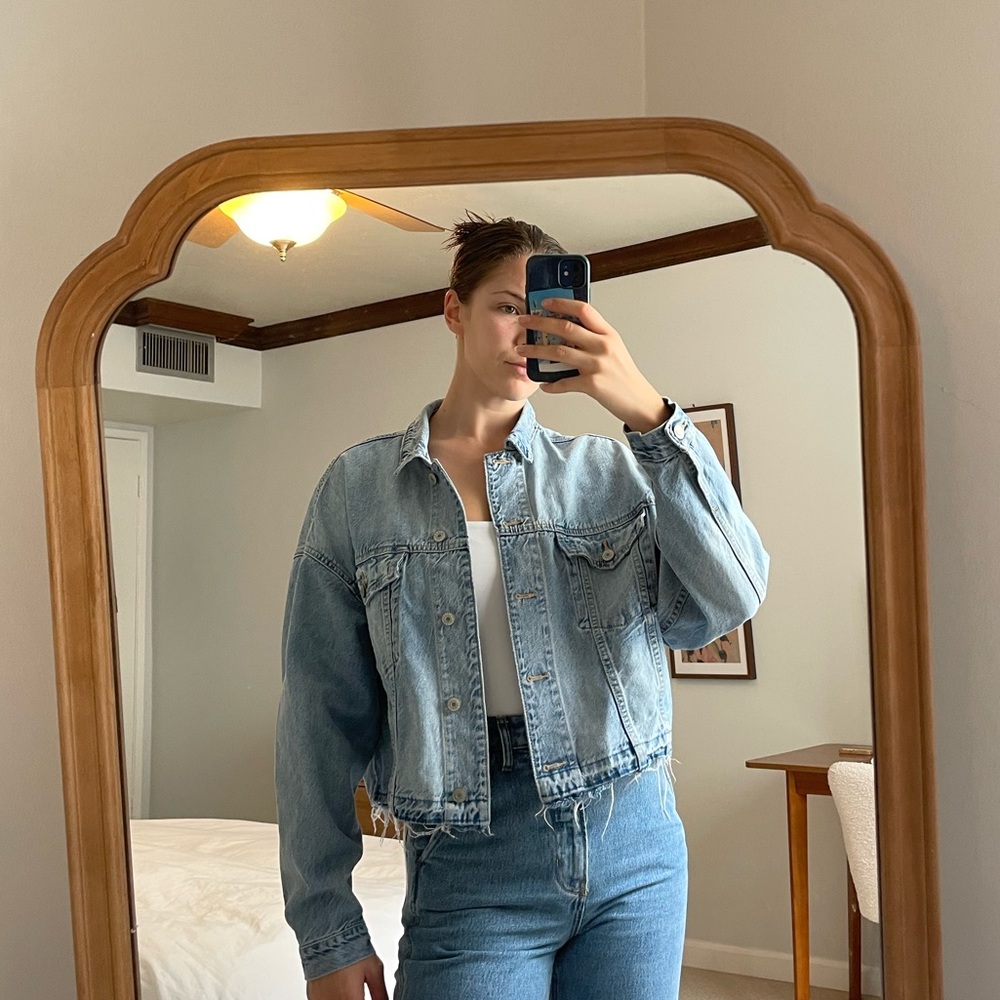 Cropped Denim Jacket American Eagle 💙